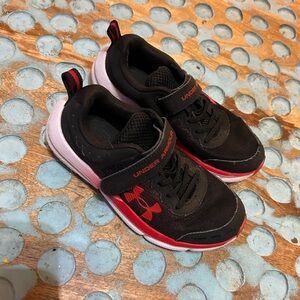 Under Armour Kids Black and Red Sneakers